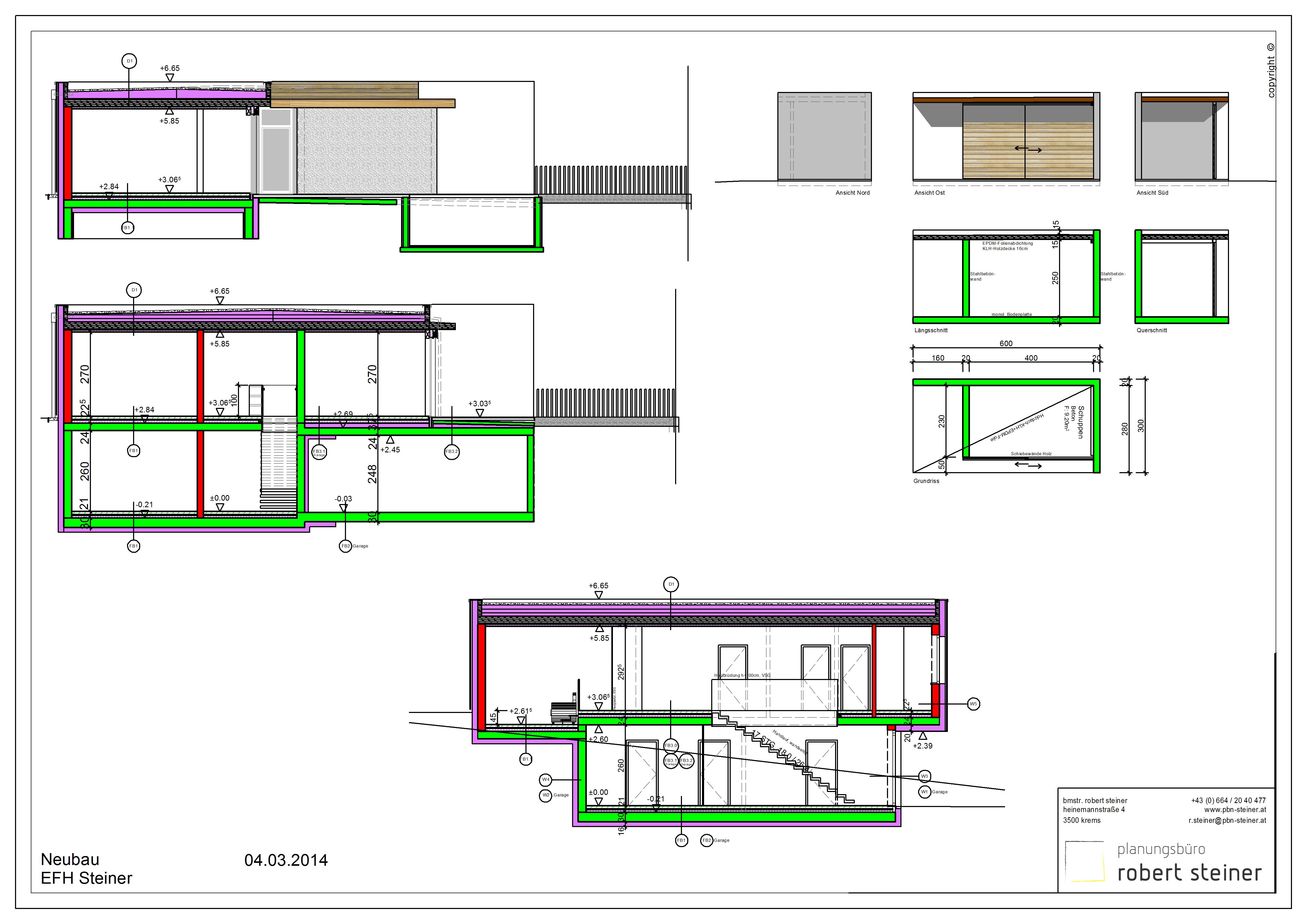 Einreichplan EFH Steiner -kirchen 15032014 Schnitte
